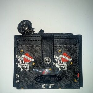 Ed Hardy Black and Red Card Holder